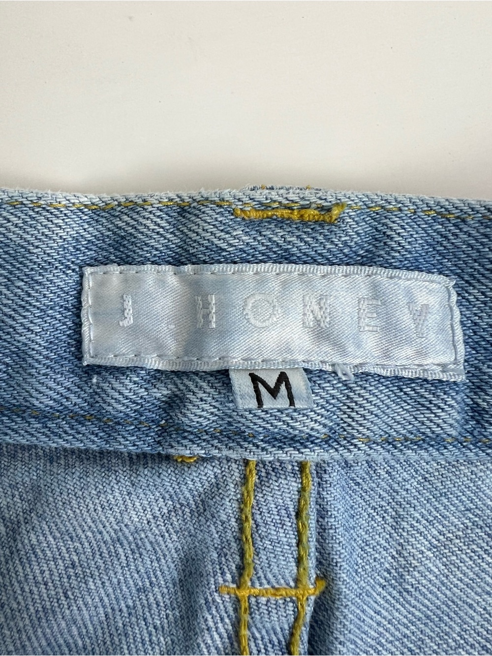 J Honey Japanese Denim Flare Jeans M Bell Bottom High Rise Y2K Boho Hippie 70s - Picture 7 of 7